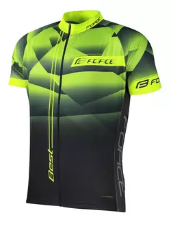 FORCE tricou de ciclism masculin BEST negru fluo 9001293