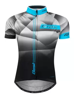 FORCE tricou de ciclism masculin BEST negru-gri-albastru 9001292