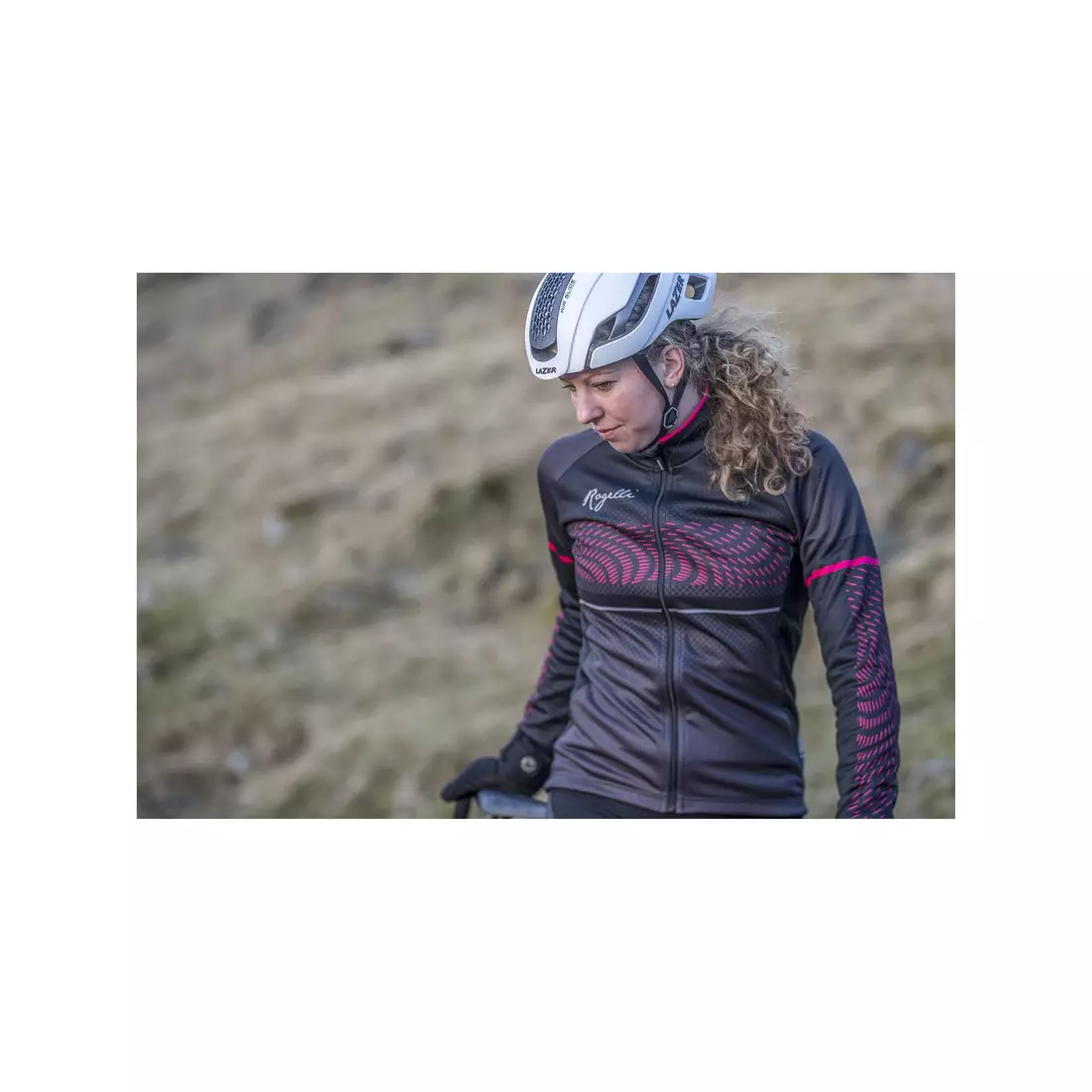 Geaca de ciclism dama ROGELLI BELLA, usor izolata, negru-gri-roz