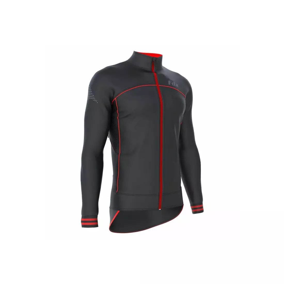 Jachetă de ciclism izolată pentru bărbați FDX 1310, neagră și roșie