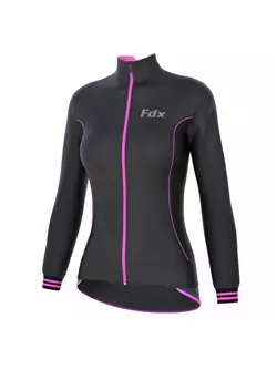 Jachetă de ciclism izolată pentru femei FDX 1310, neagră și roz