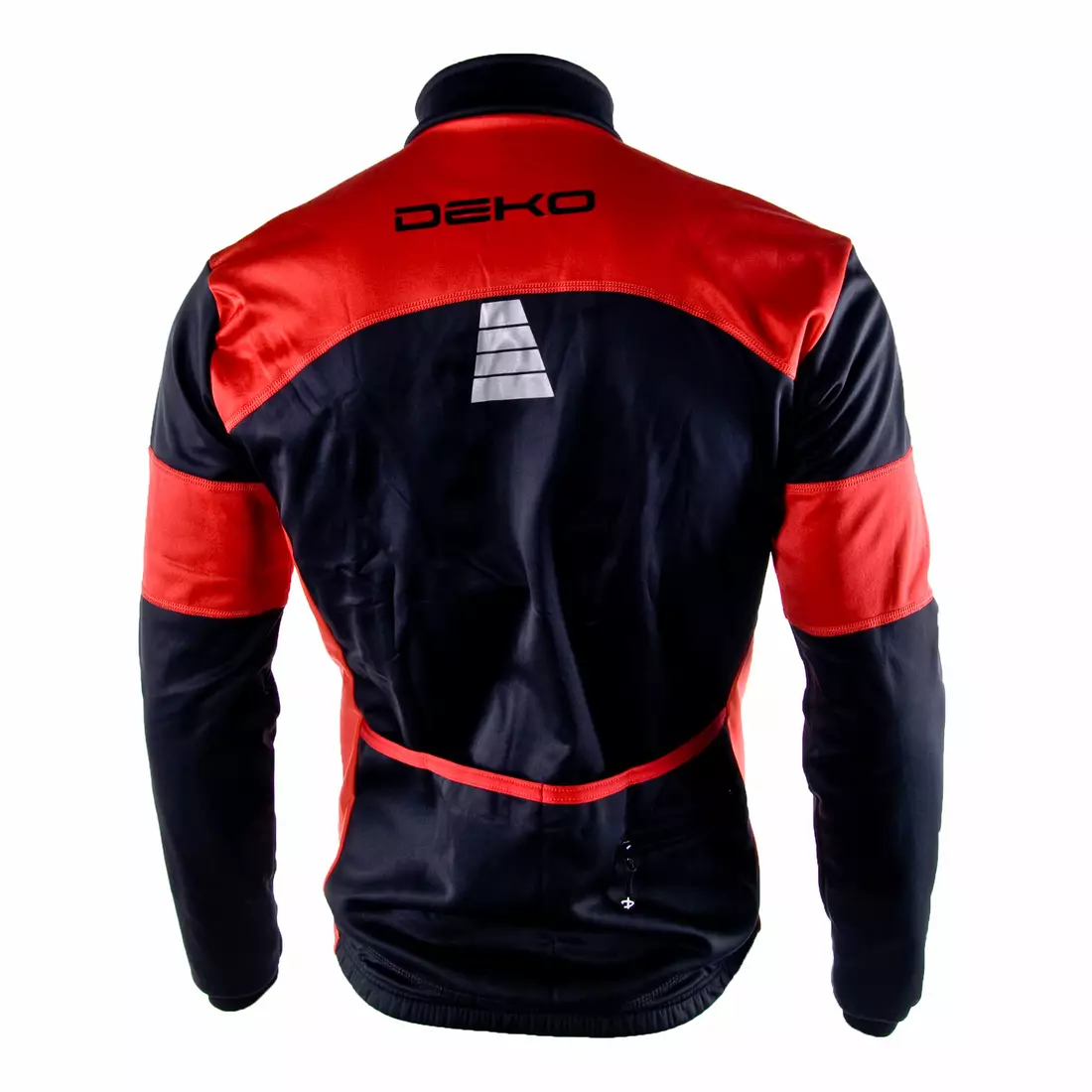 Jachetă de ciclism softshell DEKO HUM neagră și roșie