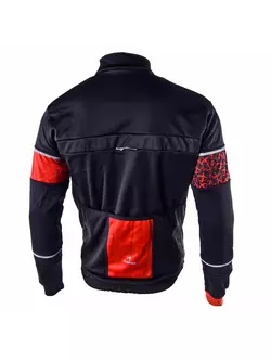 Jachetă de ciclism softshell DEKO KOLUN neagră și roșie