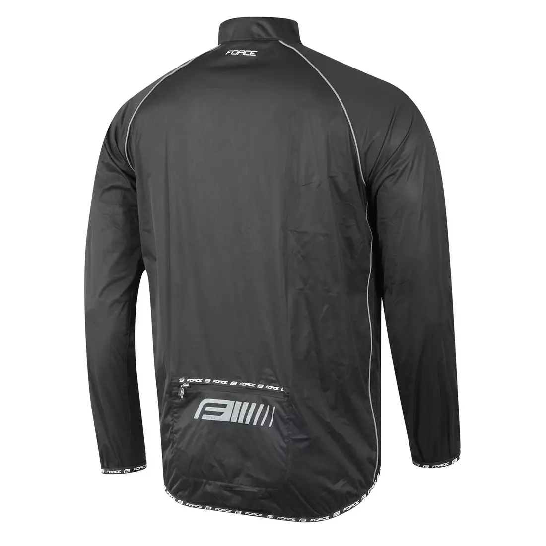 Jachetă de vânt ultrauşoară FORCE ONE PRO SLIM pentru ciclism, neagră 89999