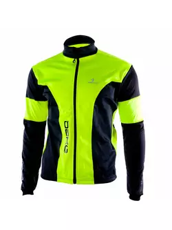 Jachetă softshell DEKO HUM pentru ciclism negru-galben fluor