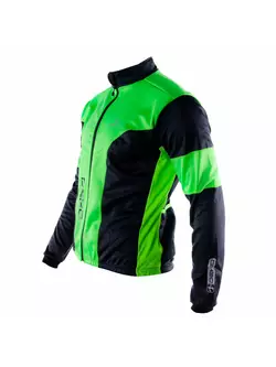 Jachetă softshell DEKO HUM pentru ciclism negru-verde fluor