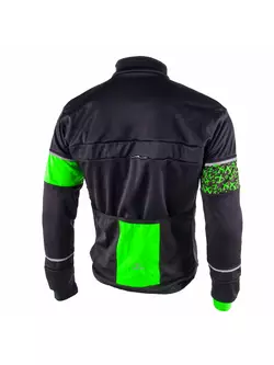Jachetă softshell DEKO KOLUN pentru bicicletă negru-verde fluor