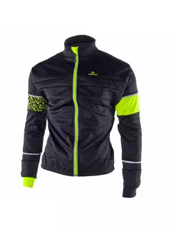 Jachetă softshell pentru bicicletă DEKO KOLUN negru-galben fluor