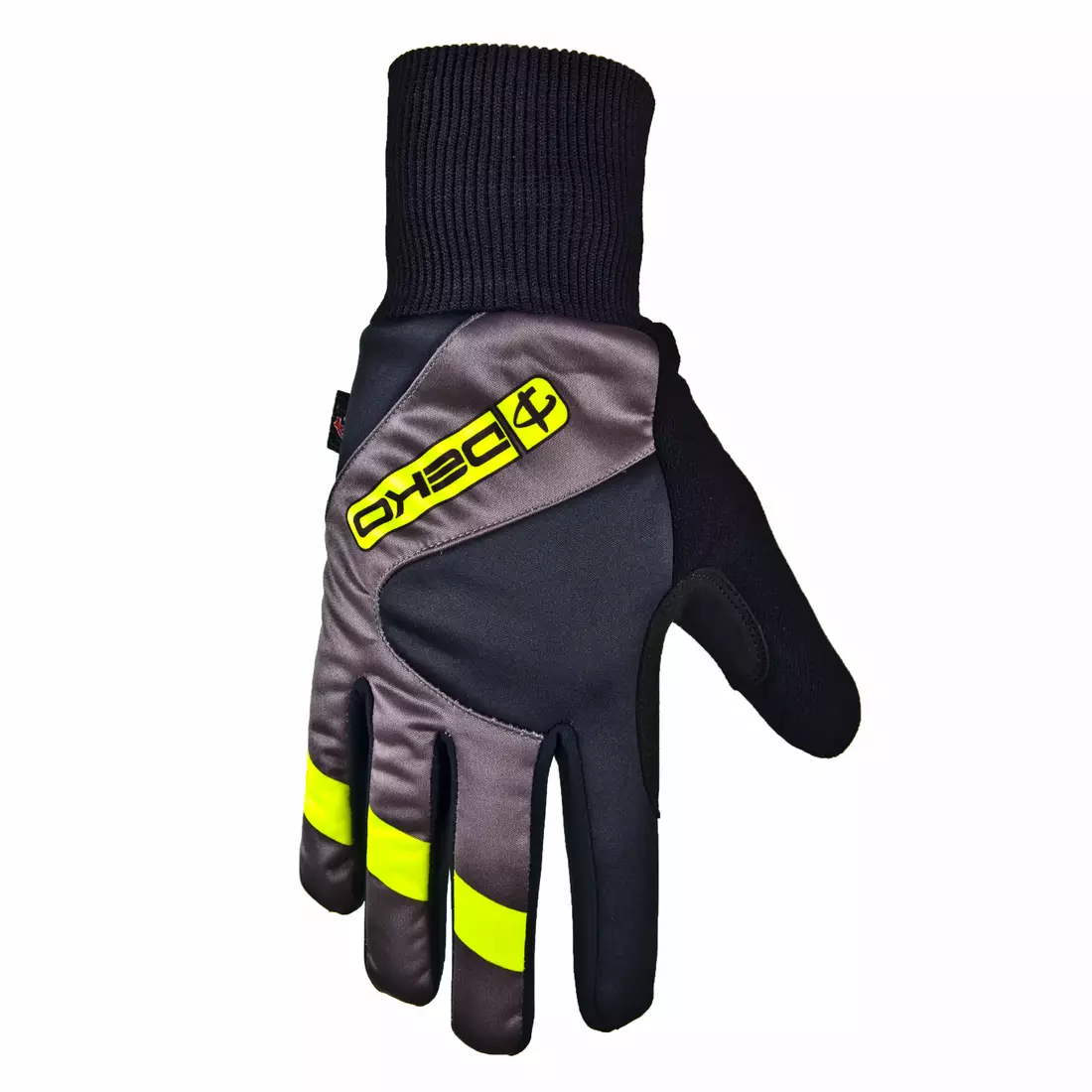 Mănuși de iarnă DEKO RAST pentru ciclism negru-galben fluor DKW-910