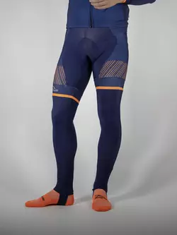 Pantaloni izolatori pentru ciclism ROGELLI RITMO, bleumarin-portocaliu fluo