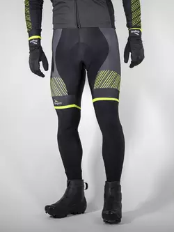 Pantaloni izolatori pentru ciclism ROGELLI RITMO, negru-fluor-galben