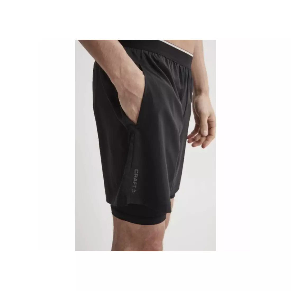 Pantaloni scurți de antrenament pentru bărbați CRAFT CHARGE 2in1 pentru alergare 1907037-999000