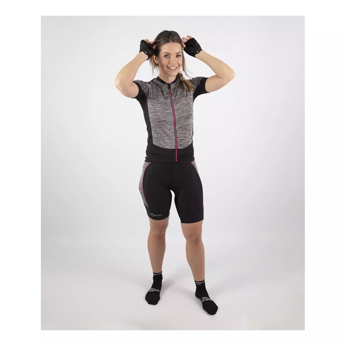 ROGELLI CARLYN 3.0 tricou de ciclism pentru femei, negru-gri-roz 010.108