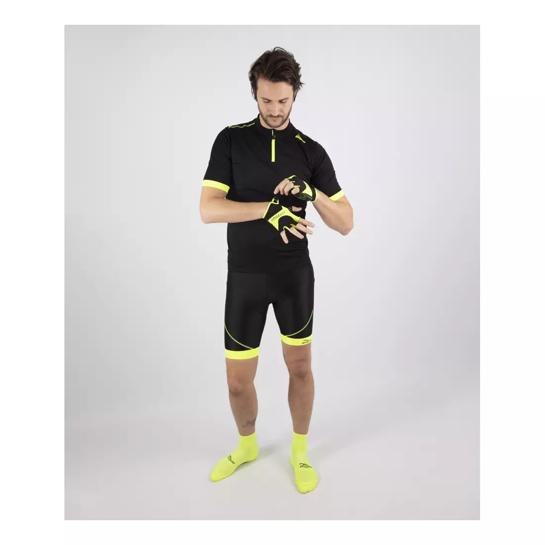 ROGELLI PERUGIA 2.0 tricou de bărbați pentru ciclism galben fluor negru