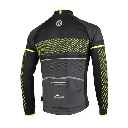 ROGELLI RITMO tricou de ciclism pentru bărbați, negru-gri-galben fluor