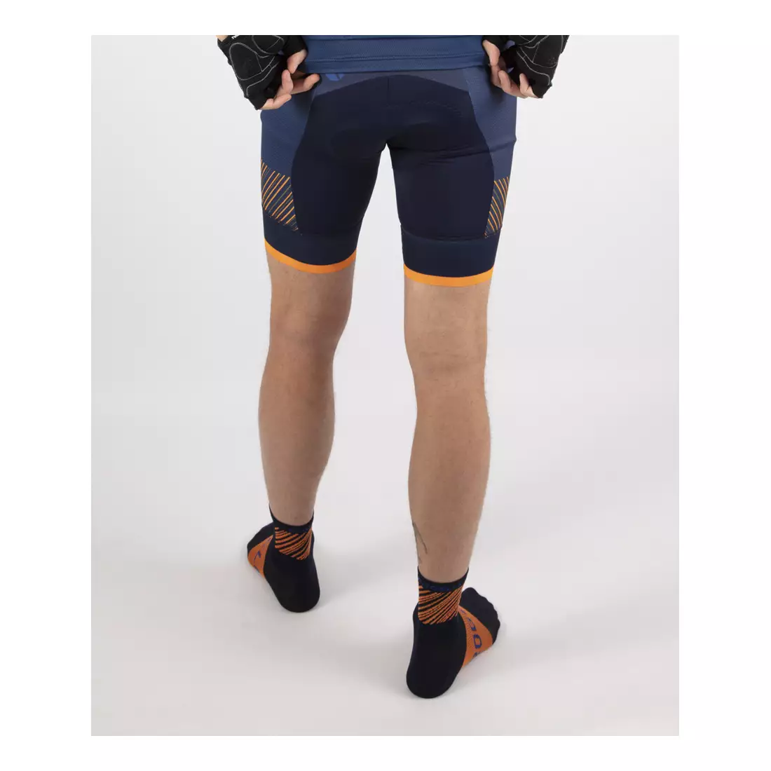 ROGELLI RITMO pantaloni scurți pentru bărbați, cu bretele, albastru și portocaliu 001.265