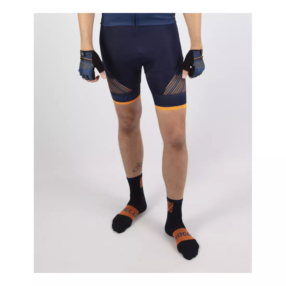 ROGELLI RITMO pantaloni scurți pentru bărbați, cu bretele, albastru și portocaliu 001.265