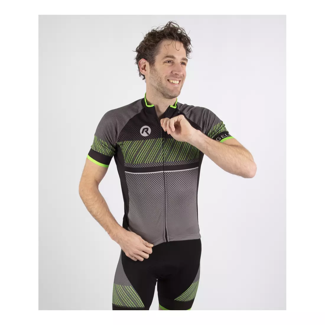 ROGELLI RITMO tricou de ciclism, negru și verde