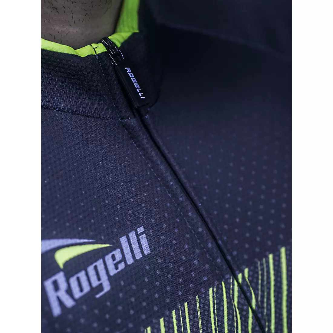 ROGELLI RITMO tricou de ciclism pentru bărbați, negru-gri-galben fluor