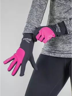 ROGELLI RUN 890.004 TOUCH Mănuși de alergare pentru femei, negre și roz