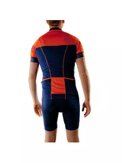 Tricou de ciclism DEKO FORZA bleumarin și portocaliu