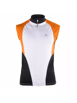 Tricou de ciclism fără mâneci pentru bărbați DEKO HAITI II, alb și portocaliu
