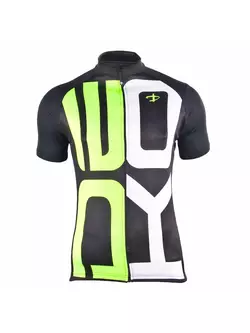 Tricou de ciclism pentru bărbați DEKO SET1 negru-verde fluor-alb