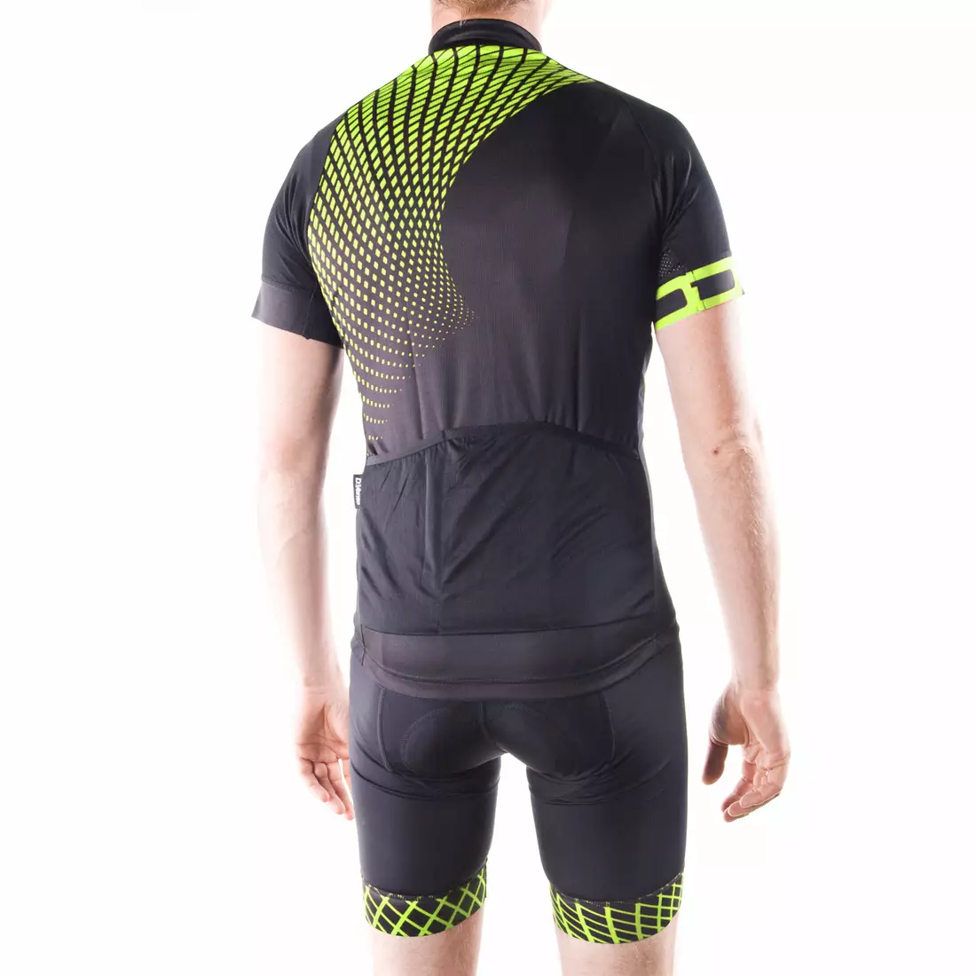Tricou de ciclism pentru bărbați DEKO SET2 negru verde fluo