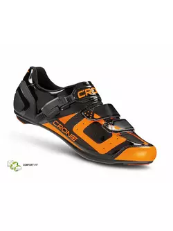 CRONO CR3 Nylon pantofi de ciclism rutier negru și portocaliu