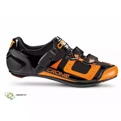 CRONO CR3 Nylon pantofi de ciclism rutier negru și portocaliu