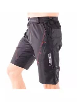 DEKO V2 pantaloni scurți de ciclism MTB/DH/ENDURO, cusături negre, roșii