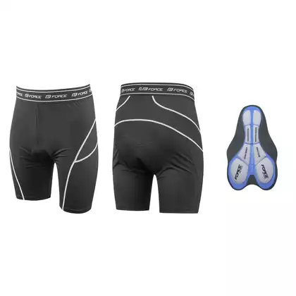 FORCE pantaloni scurți boxer pentru biciclete cu inserție de gel spumă 9003285