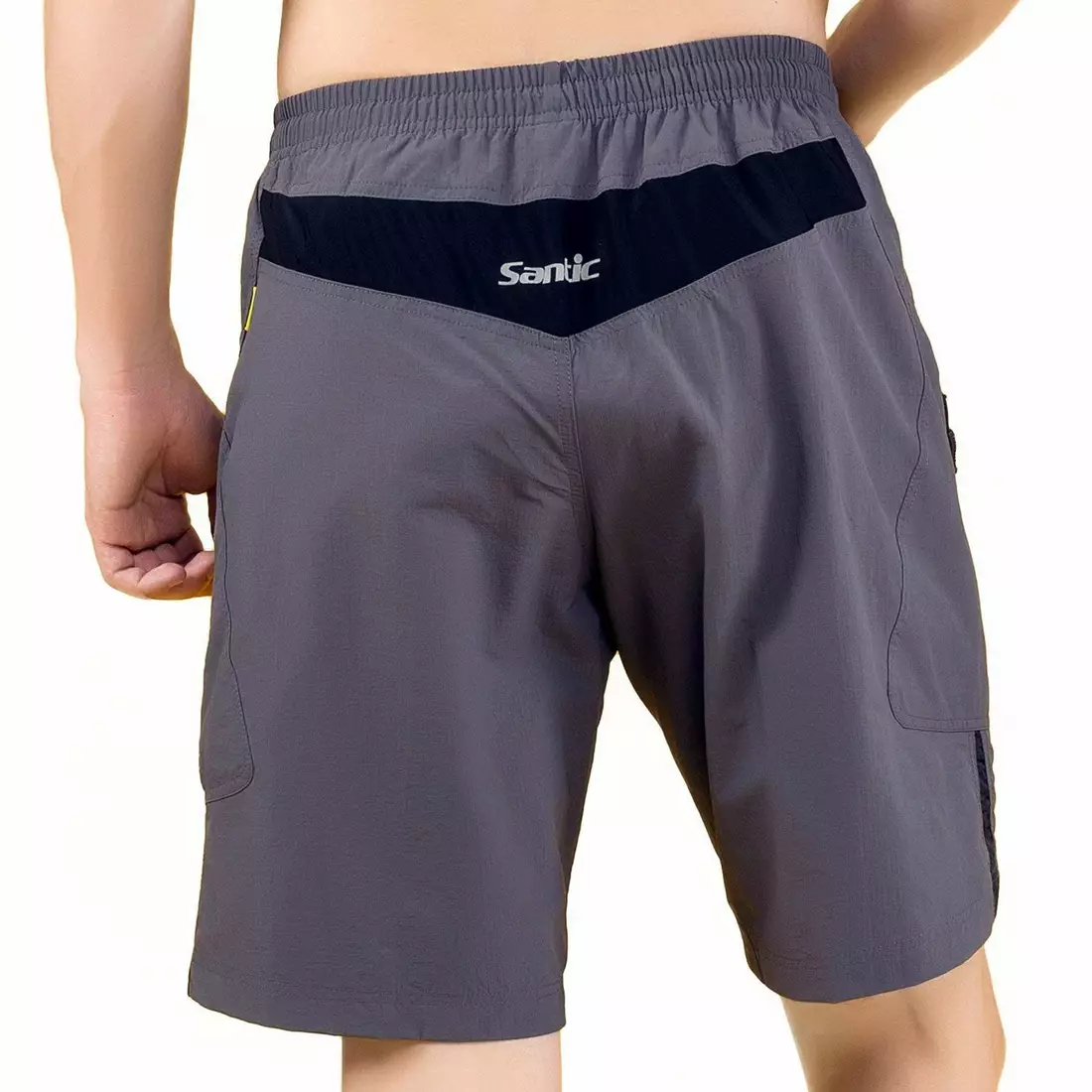 Pantaloni scurți de ciclism MTB pentru bărbați SANTIC cu inserție, gri S62001
