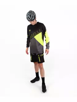 ROGELLI ADVENTURE tricou de ciclism masculin MTB cu maneca lunga, negru-gri-fluor 060.110