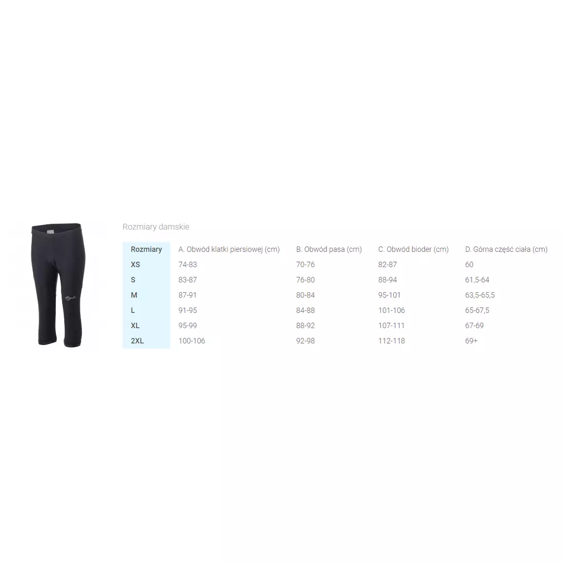 ROGELLI BIKE 010.262 BASIC pantaloni scurți de ciclism pentru femei 3/4 negru