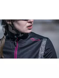 Rogelli BLISS Geacă de ciclism de iarnă pentru femei Negru-gri-roz 010.310