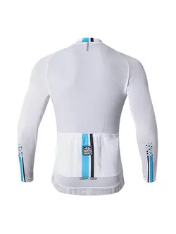 Tricou de ciclism cu mânecă lungă pentru bărbați SANTIC, alb WM7C01079W