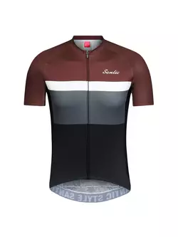 Tricou pentru ciclism bărbați SANTIC QM9C02138J, visiniu și negru