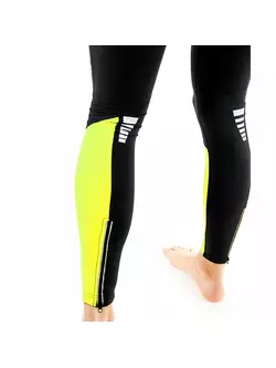 DEKO pantaloni de ciclism izolați, inserție de gel, bretele BLACK-FLUOR YELLOW DKBT-2020