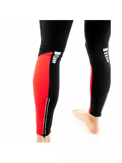 DEKO pantaloni de ciclism izolați, inserție de gel, bretele BLACK-RED DKBT-2020