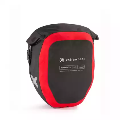 EXTRAWHEEL panniers spate pentru biciclete wayfarer black/red 2x25L premium cordura E0048