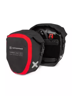 EXTRAWHEEL saci universali pentru biciclete rambler black/red 2x12,5L premium cordura E0047