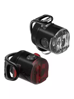 Zestaw lampki LEZYNE LED FEMTO DRIVE USB PAIR przód 15 lumenów czarne, tył 5 lumenów czarne (NEW) LZN-1-LED-31P-V104