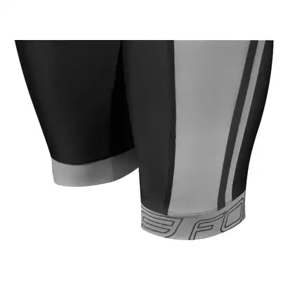 FORCE Pantaloni scurți de ciclism cu bretele B40 negru și gri 900277