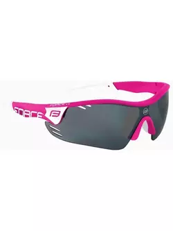 FORCE RACE PRO Ochelari de ciclism roz și albi 909397