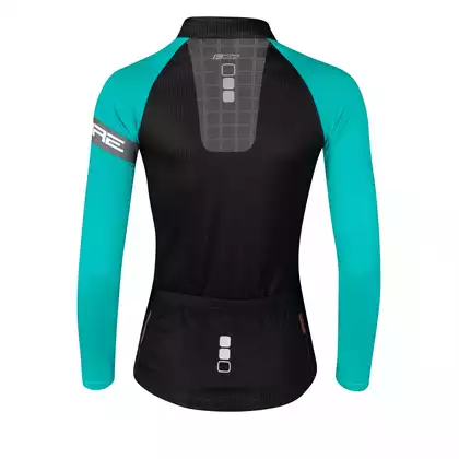 FORCE tricou de ciclism cu mânecă lungă pentru femei SQUARE turcoaz 9001432