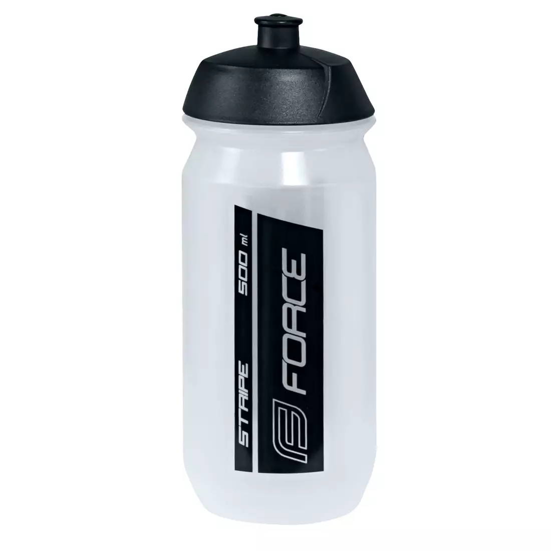 FORCE Sticlă de apă pentru bicicletă stripe 0,5l transparent-black 251952
