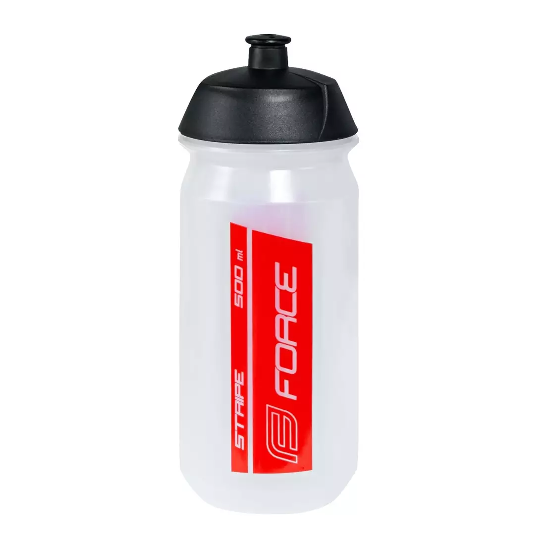 FORCE Sticlă de apă pentru bicicletă stripe 0,5l transparent-red 251955