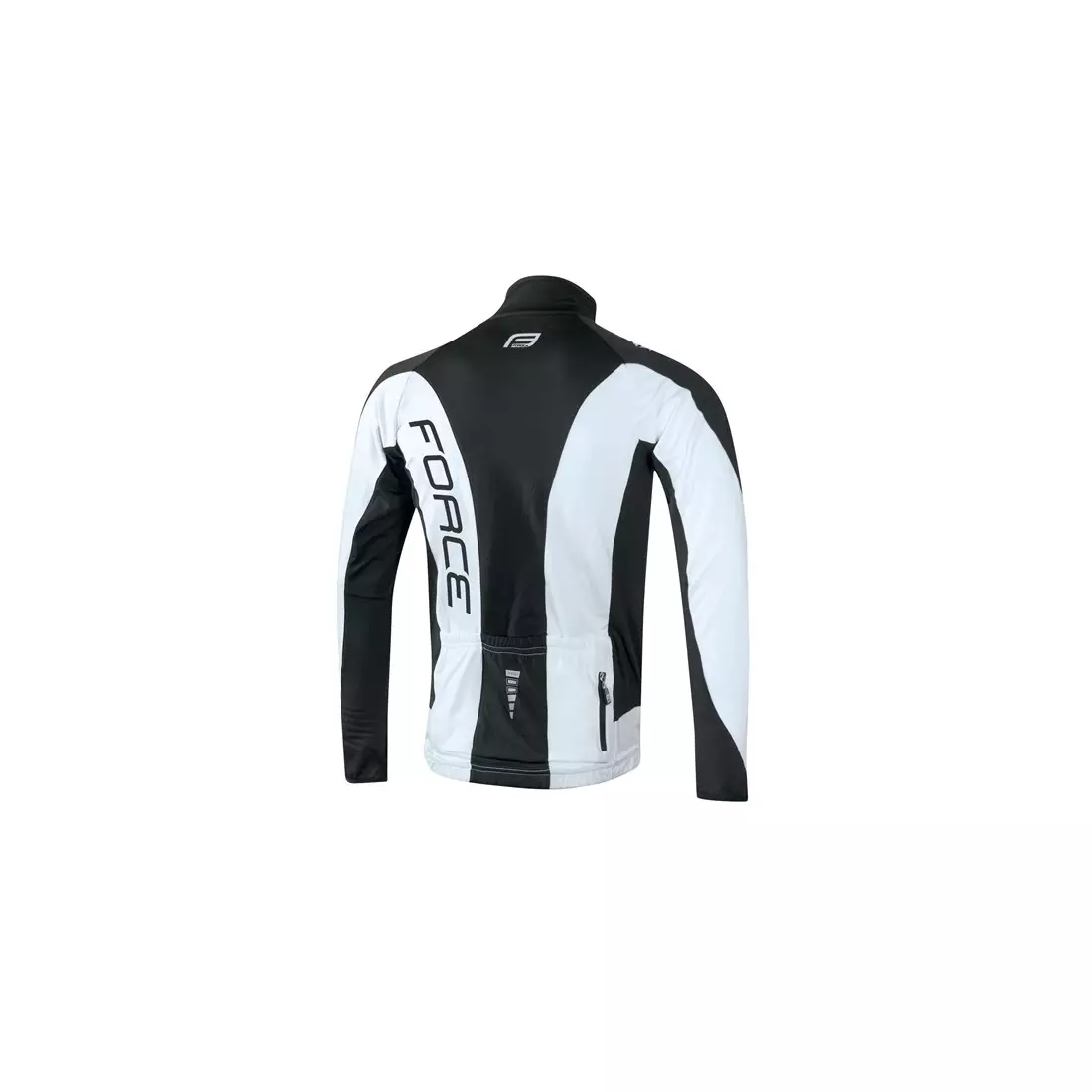 FORCE X68 tricou de ciclism bărbătesc izolat, alb-negru 89984