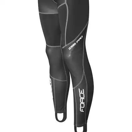 FORCE Pantaloni de ciclism barbati cu bretele, izolati WINDSTER Z68 PRO, negru 90036